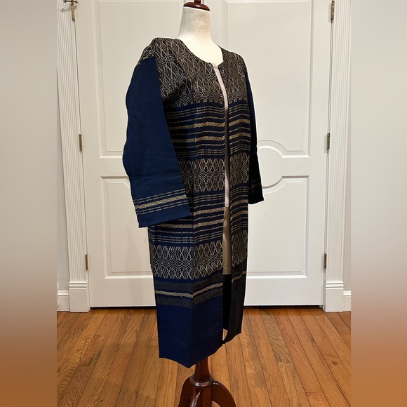 Hand loom vintage long blazer made in Oaxaca mex. - Picture 5 of 9